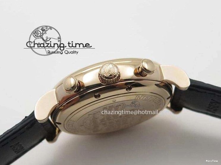 MIROTIME 0518 Portofino Chrono RG Black Dial on Black Leather Strap A HighPerformance 7389